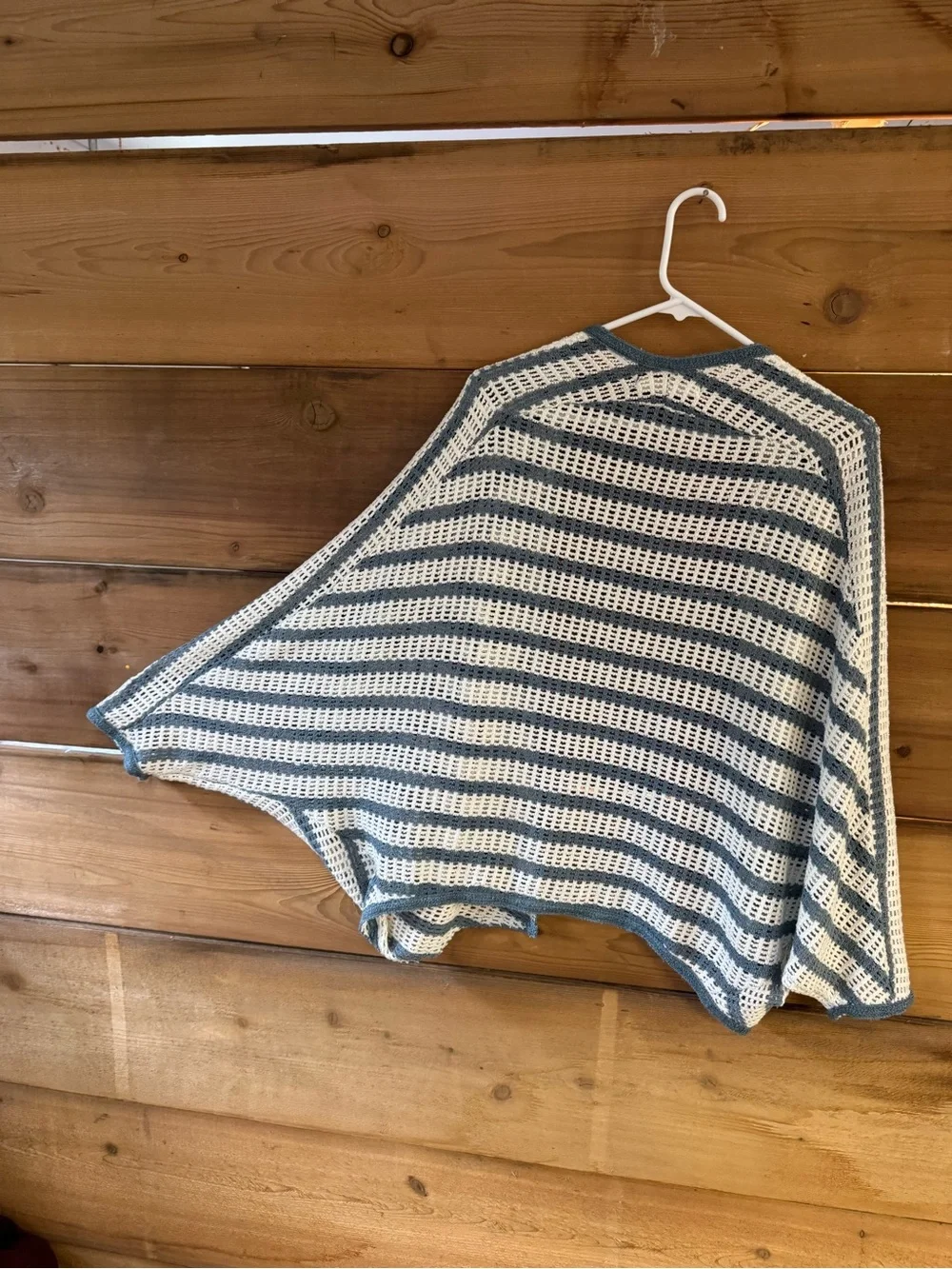 Mustard Seed Blue & White Striped Open-Front Cardigan
